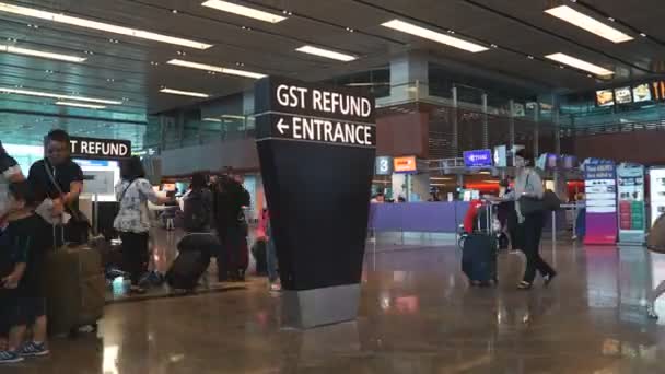 Images Temporelles Personnes Marchant Dans Terminal Aéroport — Video