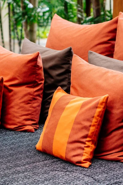 Mooie Comfortabel Kussen Sofa Decoratie Interieur Van Huis Thuis — Stockfoto