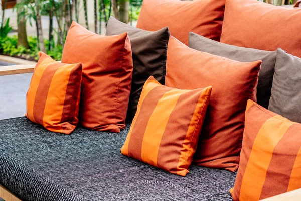 Mooie Comfortabel Kussen Sofa Decoratie Interieur Van Huis Thuis — Stockfoto