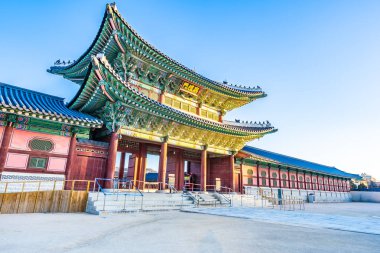 Gyeongbokgung Sarayı Seul Güney Kore'de bina güzel mimari