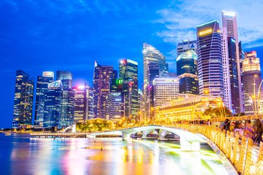 Singapur, 20 Ocak 2019: skyscra bina güzel mimari