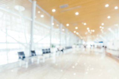 Soyut bulanıklık ve Havaalanı yolcu trans için terminal defocused