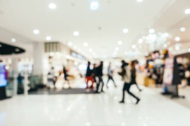 Arkaplan için mağaza içi soyut bulanıklık ve odaklanmış alışveriş merkezi