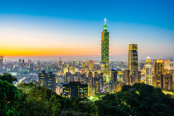 Wunderschöne Landschaft Und Stadtbild Von Taipei 101 Gebäude Und Architektur — Stockfoto