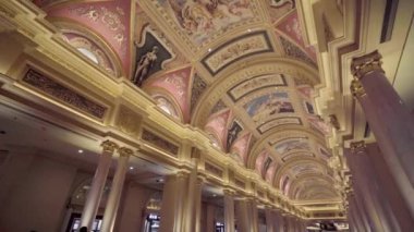 Macau şehrinde Venedik otel tesisi ve casino güzel iç