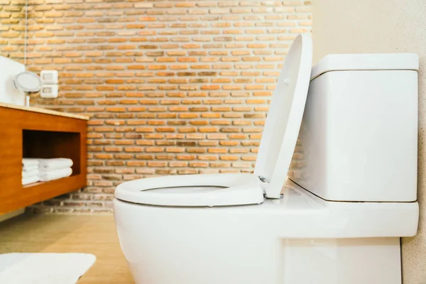 Weiße Toilettenschüssel und Sitz — Stockfoto