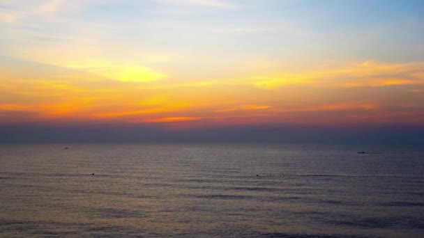 Tranquillo Filmato Bellissimo Mare Ondulato Tramonto — Video Stock