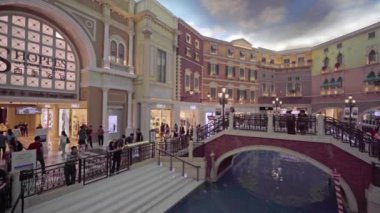 Macau şehrinde Venedik otel tesisi ve casino güzel iç