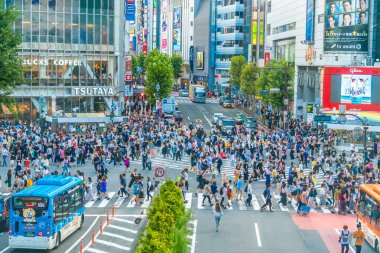 Tokyo, Japonya 29 Temmuz 2018: Shibuya kavşak veya kapısı olduğunu 