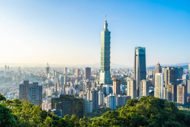 Güzel manzara ve cityscape taipei 101 bina ve ark