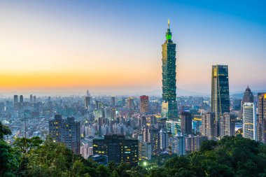 Güzel manzara ve cityscape taipei 101 bina ve ark