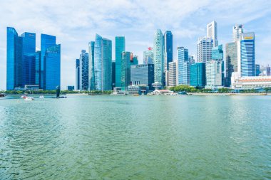 Singapur, 21 Ocak 2019: skyscra bina güzel mimari