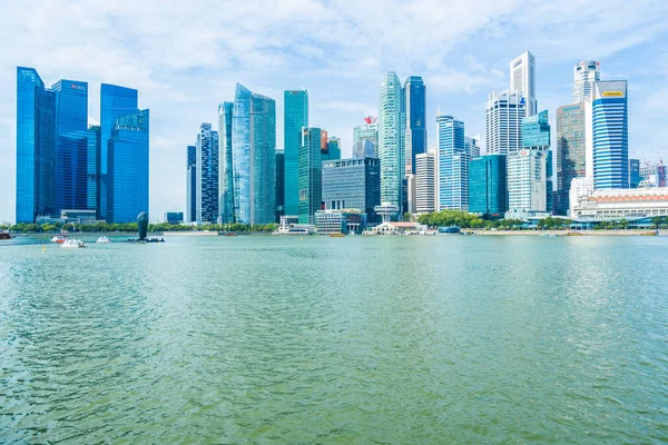 Singapura, 21 de janeiro de 2019: belo edifício de arquitetura skyscra — Fotografia de Stock