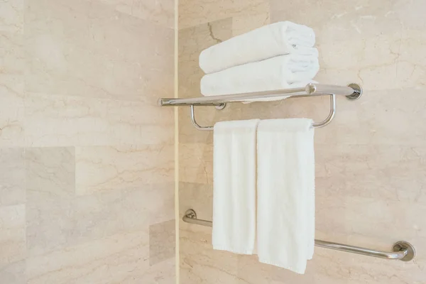 White towel in bathroom — Stock Photo, Image