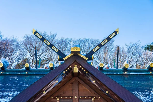 Красивая архитектура, строящая храм Хоккайдо в Сапе — стоковое фото