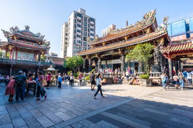 Taipei, Tayvan 1 Aralık 2018: Longshan tapınağıdır popüler 
