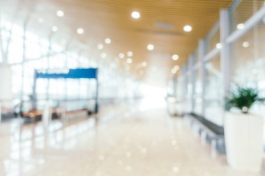 Soyut bulanıklık ve Havaalanı yolcu trans için terminal defocused