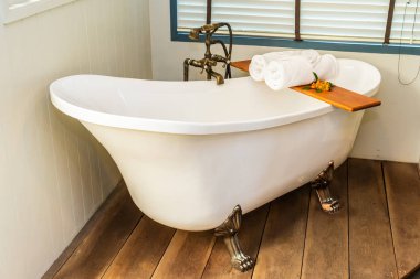 Güzel lüks elegance beyaz küvet dekorasyon iç b