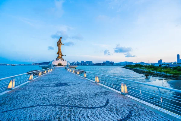 Kun iam statua punto di riferimento nella città di Macao — Foto Stock