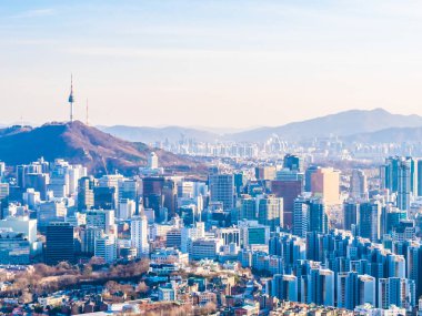 Bina Cityscape Seoul City güzel mimari