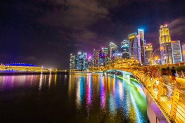 Singapur, 20 Ocak 2019: skyscra bina güzel mimari