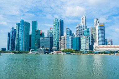 Singapur, 21 Ocak 2019: skyscra bina güzel mimari