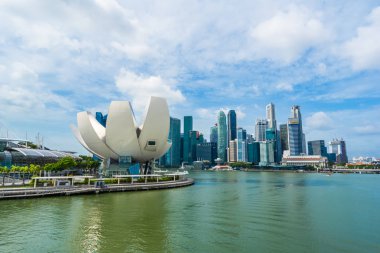 Singapur, 21 Ocak 2019: skyscra bina güzel mimari