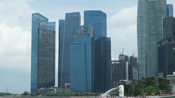 Riprese Panoramiche Time Lapse Edifici Moderni Nella Città Singapore — Video Stock