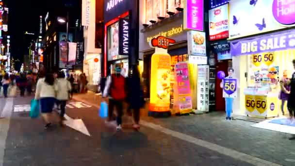 Timelapse Beelden Van Mensen Die Markt Lopen — Stockvideo