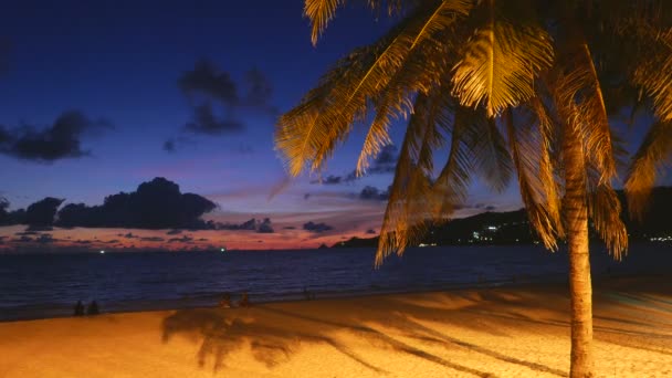 Rustige Beelden Van Mooie Golvende Zee Zonsondergang — Stockvideo