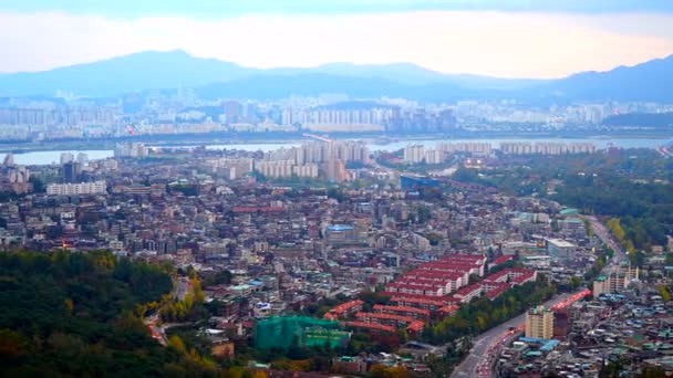 Natursköna Bilder Moderna Megalopolis Asiatiska Staden — Stockvideo