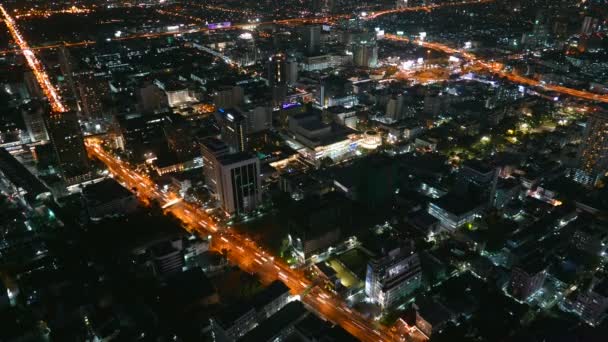 风景风景延时镜头曼谷市在晚上 — 图库视频影像