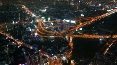 gece Bangkok şehrin in manzara zaman atlamalı görüntüleri