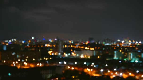 Des Images Floues Belles Lumières Ville Nuit — Video