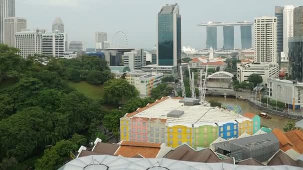 Séquence Temporelle Pittoresque Bâtiments Modernes Dans Ville Singapour — Video