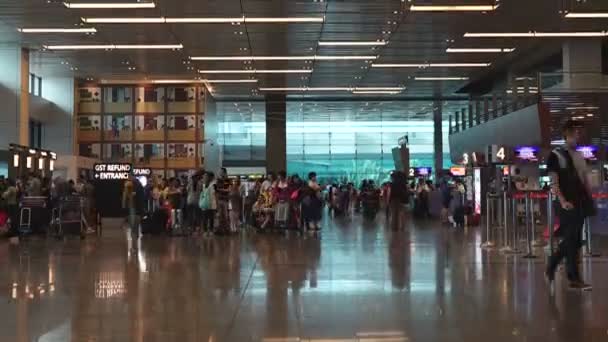 Secuencias Lapso Tiempo Personas Caminando Terminal Del Aeropuerto — Vídeos de Stock