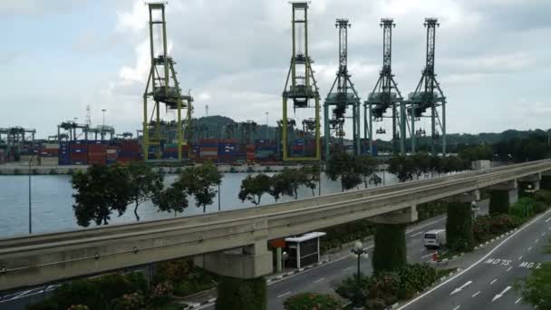Timp Scurgere Imagini Transport Marfă Port China — Videoclip de stoc