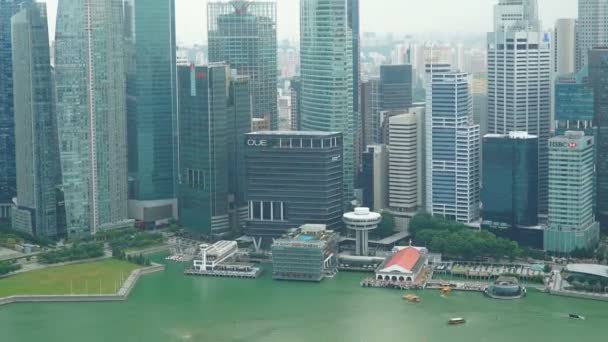 Riprese Panoramiche Time Lapse Edifici Moderni Nella Città Singapore — Video Stock