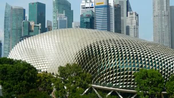 Riprese Panoramiche Time Lapse Edifici Moderni Nella Città Singapore — Video Stock