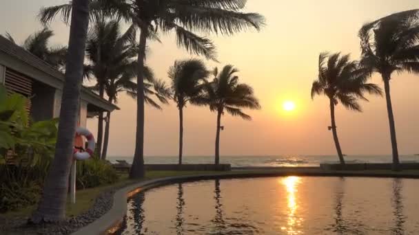 Imagens Cênicas Piscina Resort — Vídeo de Stock