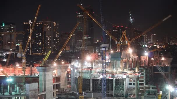 Imagens Canteiro Obras Moderna Cidade Asiática — Vídeo de Stock