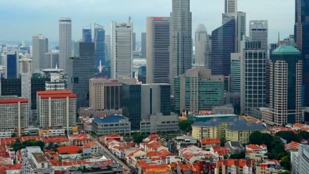 Riprese Panoramiche Time Lapse Edifici Moderni Nella Città Singapore — Video Stock