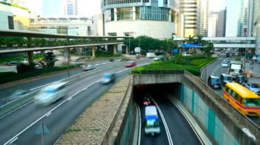 Asya şehrinde yol trafiğinin doğal zaman atlamalı görüntüleri