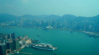 Modern megalopolis Asya şehrinin manzaralı görüntüleri