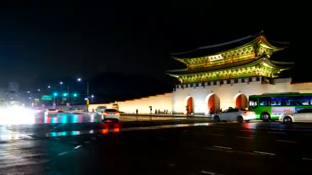 Prachtig Gebouw Van Gyeongbokgung Palace Seoul Korea — Stockvideo