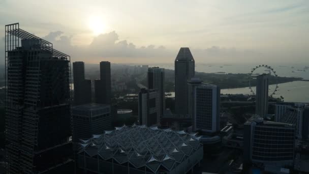 Sceniczny Film Upływ Czasu Nowoczesnych Budynków Mieście Singapur — Wideo stockowe