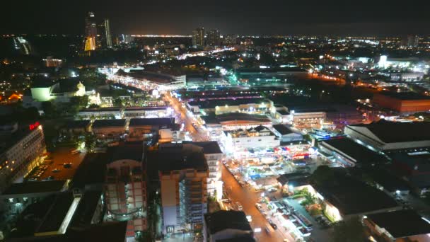 Séquence Temporelle Pittoresque Belle Ville Pattaya Nuit Thaïlande — Video