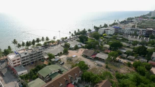 Festői Idő Megszűnik Felvételt Gyönyörű Pattaya City Seashore Thaiföld — Stock videók