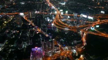 gece Bangkok şehrin in manzara zaman atlamalı görüntüleri