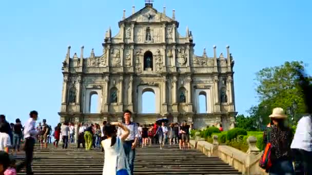 Nádherný Záběr Zřícenin Svatého Pavla Macau Čína — Stock video